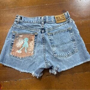 Polo by Ralph Lauren Light Blue Denim Shorts with Graphic girls size 14